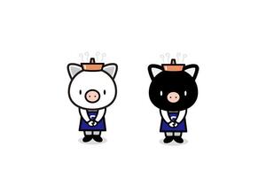 okicha-nel (okicha-nel)さんのあぐー豚しゃぶしゃぶ専門店　オーシャンBoo！のマスコットキャラクターへの提案