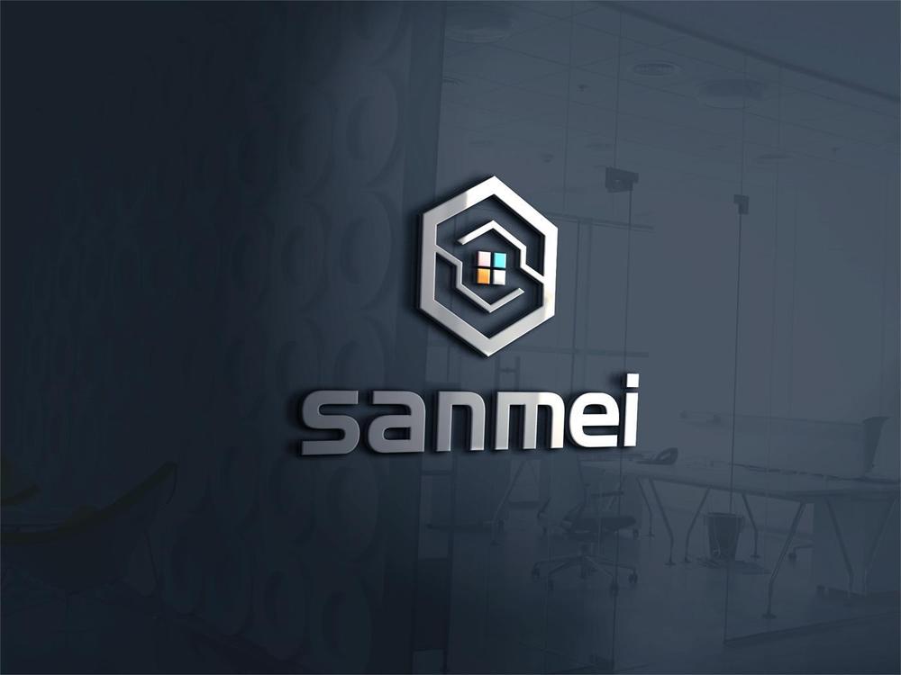 建設＆不動産会社「sanmei」のロゴ
