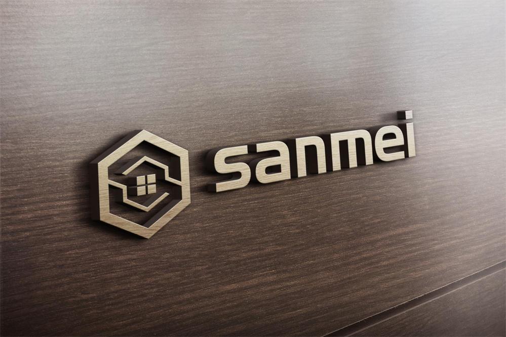 建設＆不動産会社「sanmei」のロゴ