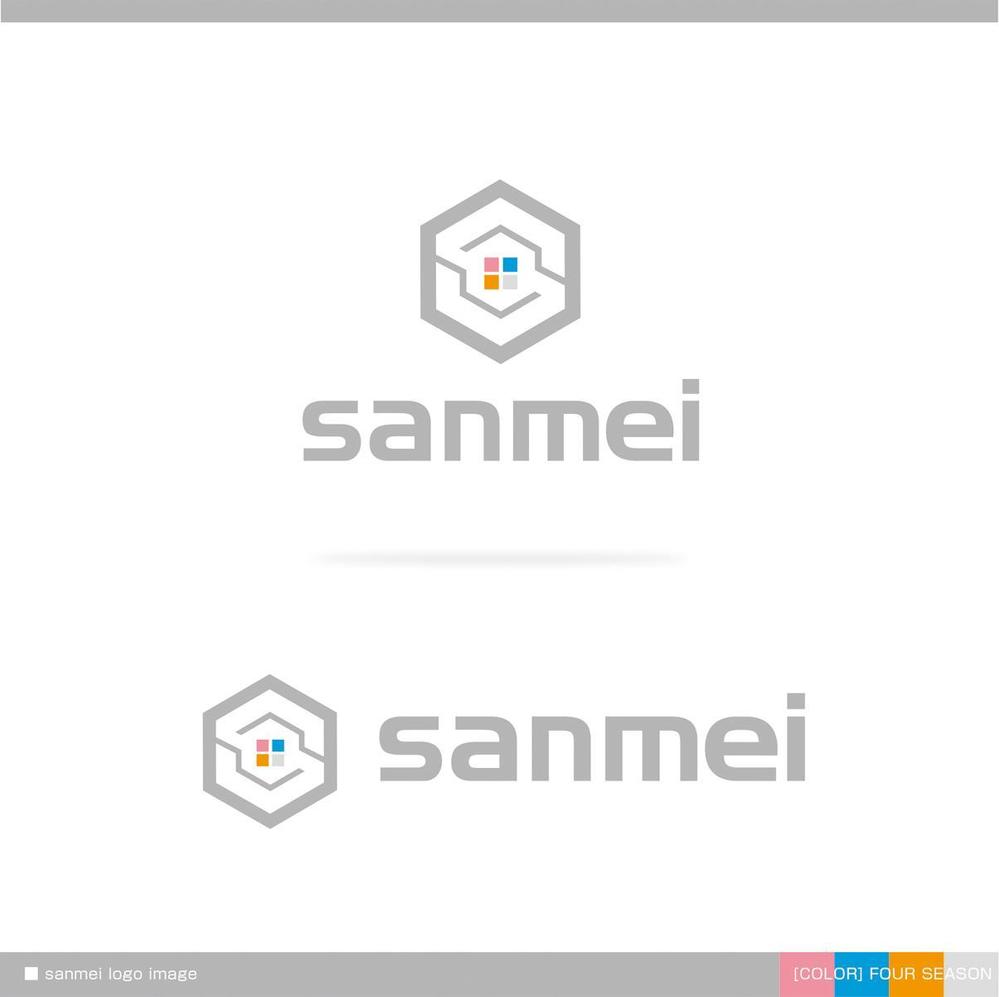 建設＆不動産会社「sanmei」のロゴ