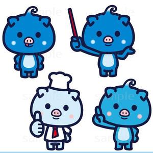 THE_watanabakery (the_watanabakery)さんのあぐー豚しゃぶしゃぶ専門店　オーシャンBoo！のマスコットキャラクターへの提案