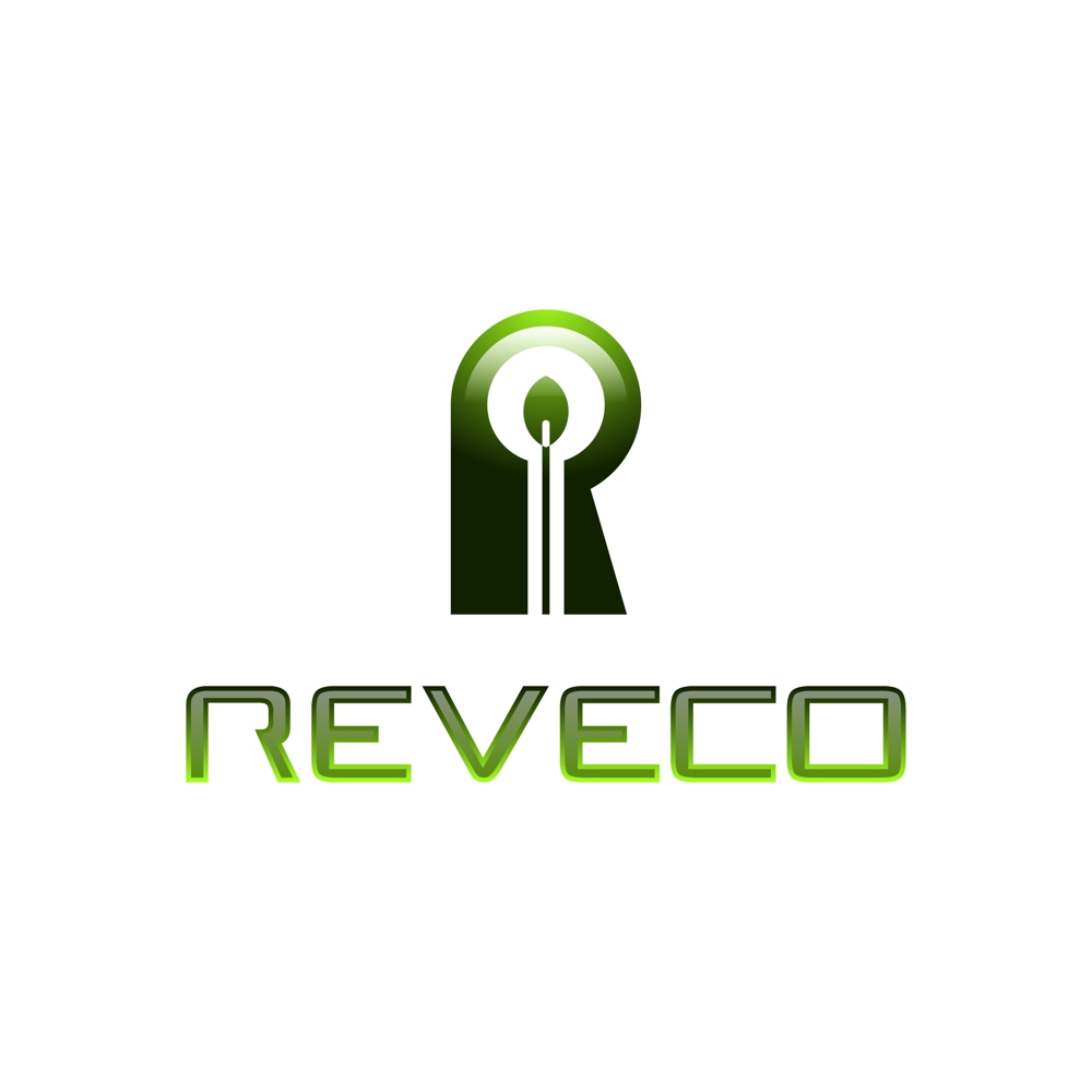 照明器具の名称（ブランド）「REVECO」の字をもとにロゴマークを制作依頼します。
