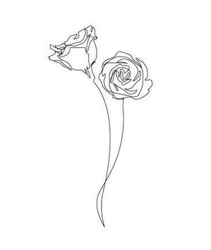 nako (nako_watashinohitujichan1)さんの某花屋さんのコンセプトイラスト「ひと筆描きの一輪の花」への提案