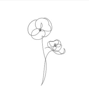 ノモト (cheshire_cw)さんの某花屋さんのコンセプトイラスト「ひと筆描きの一輪の花」への提案