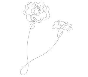 石田クレフ (Dishi26)さんの某花屋さんのコンセプトイラスト「ひと筆描きの一輪の花」への提案