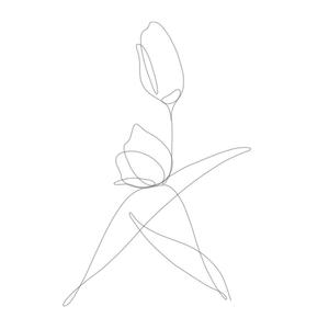 ササキシンヤ (sasaki_illustration)さんの某花屋さんのコンセプトイラスト「ひと筆描きの一輪の花」への提案