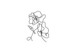 カエル ()さんの某花屋さんのコンセプトイラスト「ひと筆描きの一輪の花」への提案