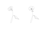 須田やよい (gozei)さんの某花屋さんのコンセプトイラスト「ひと筆描きの一輪の花」への提案