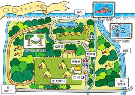 みぬい (wwb_wb_)さんのキャンプ場の園内マップへの提案