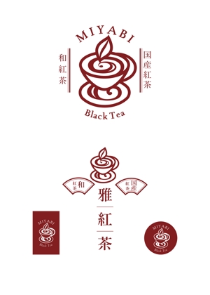 izumi kyou (izukyou)さんの国産・和紅茶通信販売ショップサイト「雅紅茶」のロゴ（MIYABI紅茶）（みやびこうちゃ）への提案