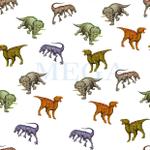 MEGA (MEGA)さんのリアルな恐竜のイラスト、総柄希望。子供用レッスンバックや巾着に使用への提案