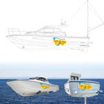 mimi.co (mimi-co)さんの船（フィッシングボート）の側面・裏面につけるロゴステッカーのデザイン募集！！への提案