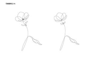 須田やよい (gozei)さんの某花屋さんのコンセプトイラスト「ひと筆描きの一輪の花」への提案