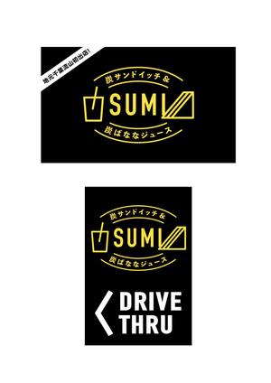 H design (Hiramori3)さんの炭サンドイッチ＆炭ばななジュース【SUMI】のキッチンカーの看板作成依頼への提案