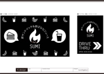 K-Design (kurohigekun)さんの炭サンドイッチ＆炭ばななジュース【SUMI】のキッチンカーの看板作成依頼への提案