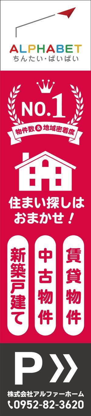 HAMA DESIGN ハマデザイン (yococo_0715)さんの不動産会社「アルファベットちんたい・ばいばい」の看板デザインへの提案