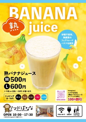 H design (Hiramori3)さんのバナナジュースのお店のパネル看板のデザイン依頼への提案