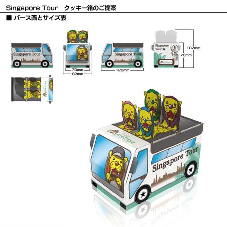 オタマ (otamake)さんのバス型クッキー箱のデザイン(組み立て図含む)への提案