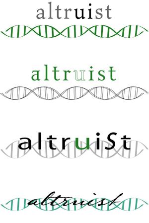 ASANO＠編集兼デザイナー (asano_yoshi)さんの遺伝子検査キット販売の屋号「altruist」のロゴデザインへの提案