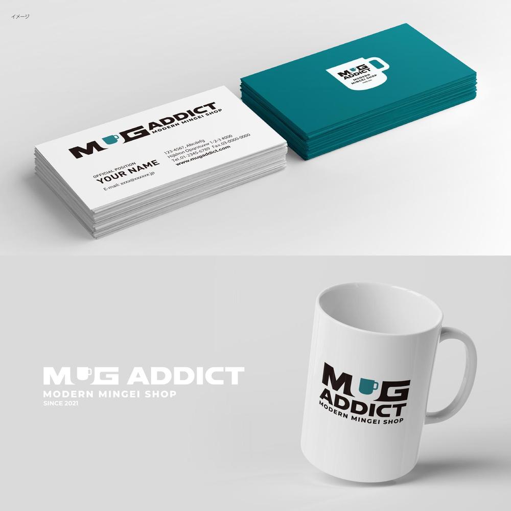 マグカップ専門ネットショップ「MUG ADDICT」のロゴ