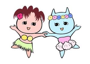イラストレーター (EijiYasumori)さんのハワイを感じられる双子のキャラクターデザインへの提案