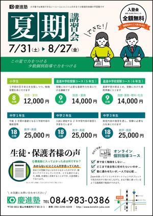 Ono Y (mirin_yo)さんの学習塾「慶進塾」の夏期講習会のチラシへの提案
