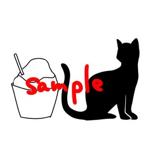 このはまる (konohama_ru)さんの商品パッケージ用「かき氷と猫｣のシンプルなイラストへの提案