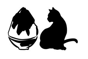 ひっぺ (alastar)さんの商品パッケージ用「かき氷と猫｣のシンプルなイラストへの提案