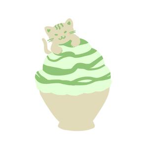 kico (kico15)さんの商品パッケージ用「かき氷と猫｣のシンプルなイラストへの提案