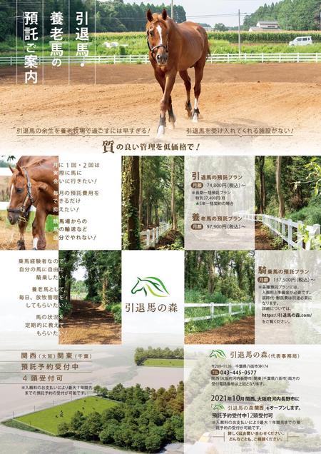 水島八重 (y-8-m)さんの（急募）行き場のない引退馬や、養老馬を受け入れる施設のA４版広告への提案