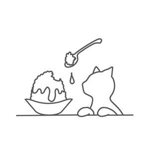 katoko (katoko333)さんの商品パッケージ用「かき氷と猫｣のシンプルなイラストへの提案