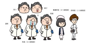 トラジ：イラレ多用型機イラストレーター (toraji_illusto)さんの病院で働いている、医師・看護師・研修医のキャラクターへの提案
