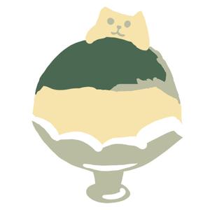 dehaviland3 (dehaviland3)さんの商品パッケージ用「かき氷と猫｣のシンプルなイラストへの提案