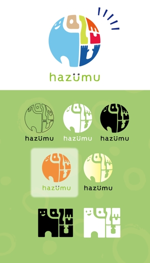 MEMURA Design (memura112)さんのうごく楽しさ発見スタジオ『hazumu』ロゴへの提案