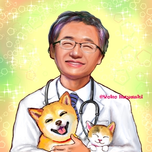 林　陽子 (sjhpw698)さんの動物病院のドクターの似顔絵制作のお願いへの提案
