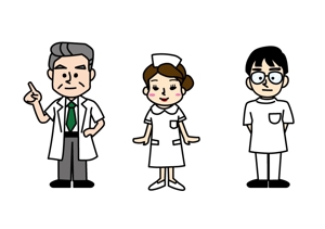 こばやし (kbys_lan)さんの病院で働いている、医師・看護師・研修医のキャラクターへの提案