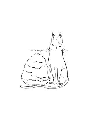 snow swan ()さんの商品パッケージ用「かき氷と猫｣のシンプルなイラストへの提案