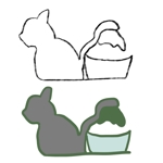 kico (kico15)さんの商品パッケージ用「かき氷と猫｣のシンプルなイラストへの提案