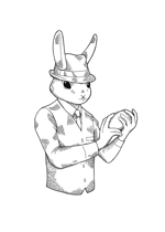 tetra (tetra4)さんのBARでハットをかぶったウサギのバーテンダーがシェイカーをふってるのロゴへの提案
