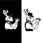 jun3 (jun333)さんのBARでハットをかぶったウサギのバーテンダーがシェイカーをふってるのロゴへの提案