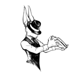 riobi (riobi)さんのBARでハットをかぶったウサギのバーテンダーがシェイカーをふってるのロゴへの提案
