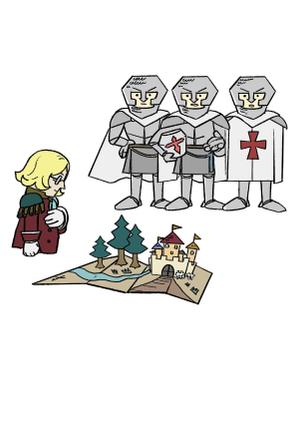 ひん (Hin0331)さんの十字軍の兵士が 信頼のおける人物に 土地の管理を委託するイラストへの提案