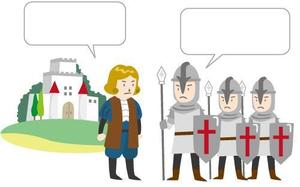 palpa-l (palpa-l)さんの十字軍の兵士が 信頼のおける人物に 土地の管理を委託するイラストへの提案