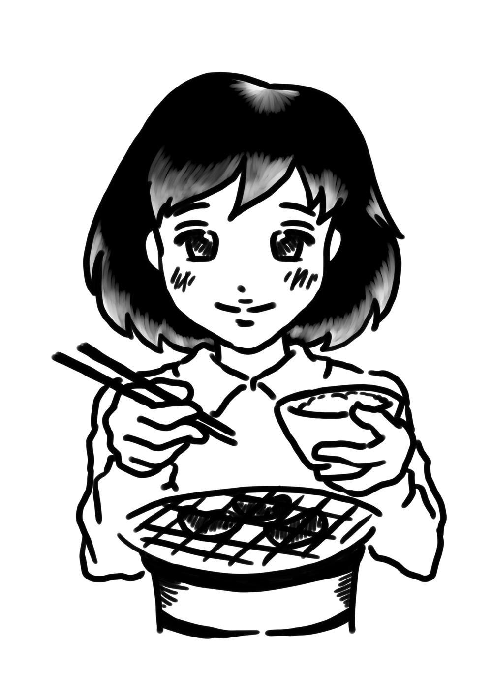 焼肉を食べる女の子3.png