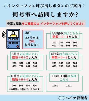 suime7773 (suime7773)さんのマンションのインターフォン呼び出しボタンの案内への提案