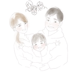 出汁汁 (dashijiru)さんの家族写真のイラストへの提案