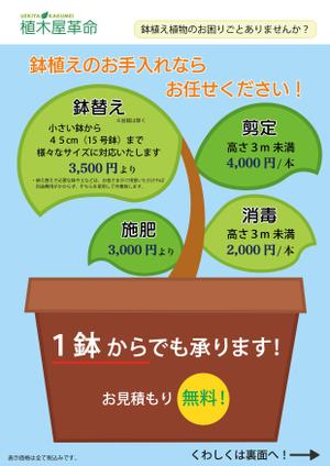 宮本ぱっち (miyamoto-pacchi)さんの株式会社クイック・ガーデニング「鉢植えのお手入れ」チラシへの提案