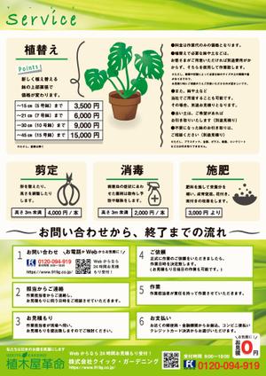服部デザイン (torico_hattori)さんの株式会社クイック・ガーデニング「鉢植えのお手入れ」チラシへの提案