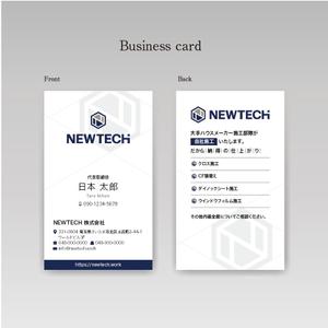 MM-7676 (MM-7676)さんの内装業者「NEWTECH株式会社」の名刺デザイン依頼への提案