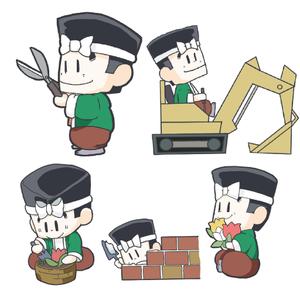 マイコ (xxxm1cxxx)さんの庭立のキャラクター『庭立マン』のアレンジへの提案